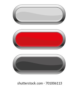 gray and red buttons  isolated on white background