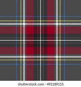 Gray red check plaid texture seamless pattern