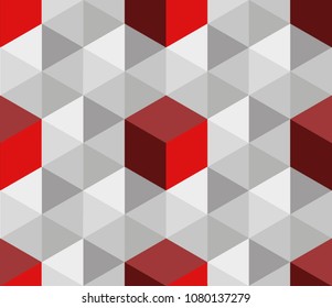 Gray and red pattern of geometric shapes