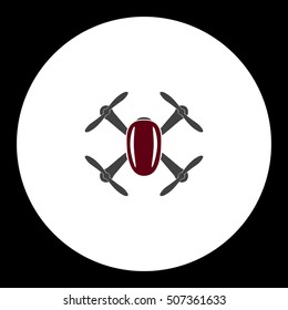 gray and red quad-copter drone isolated symbol simple icon eps10