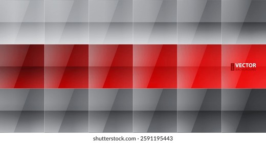 Gray and red shiny squares abstract background. RGB EPS 10 vector illustration