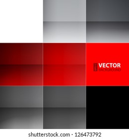 Gray And Red Squares Abstract Background. RGB EPS 10 Vector Illustration