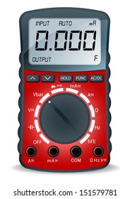gray and red vector multimeter