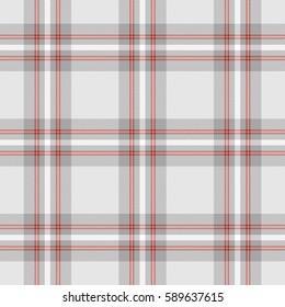 Gray, Red  and  White Plaid, Tartan Flannel Shirt Patterns. Trendy Tiles Vector Illustration for Wallpapers.