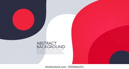 Onda gris, roja y blanca. Abstractas corte de papel. Abstractas olas de colores. Anuncios ondulados. Fondo geométrico de color. Onda de corte de papel. Ilustración vectorial Eps10