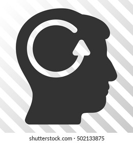 Gray Refresh Head Memory interface toolbar icon. Vector pictogram style is a flat symbol on diagonal hatch transparent background.
