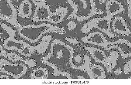 Gray Repeated Glittered Vector Texture. Colorful View  Grayscale Seamless Modern Graphic Art. Monochrome Pastel Repeated Curvy Graphic Backdrop. Seamless Colorful View 