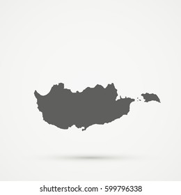 Gray Republic Cyprus Map Illustration
