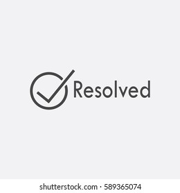 Gray resolved icon isolated on white background. Trandy flat solution sign. Vector illustration.