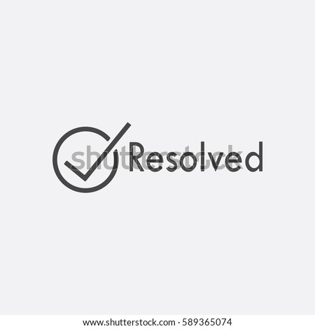 Gray resolved icon isolated on white background. Trandy flat solution sign. Vector illustration.