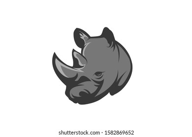 GRAY RHINO HEAD LOGO VECTOR