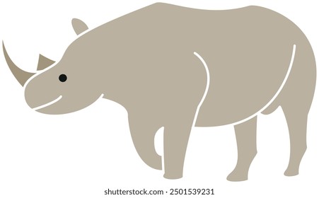 The gray rhino vector, rhino vector, rhino illustration 