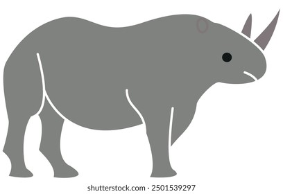 The gray rhino vector, rhino vector, rhino illustration 