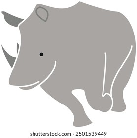 The gray rhino vector, rhino vector, rhino illustration 