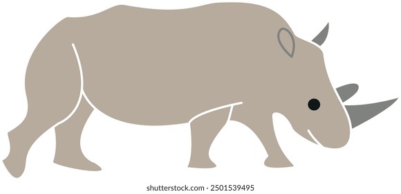 The gray rhino vector, rhino vector, rhino illustration