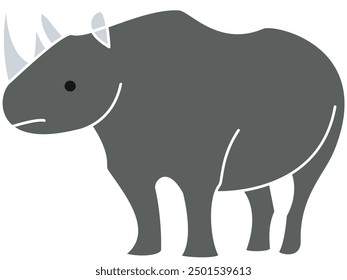 The gray rhino, rhino vector, rhino illustration