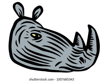 gray rhinoceros head