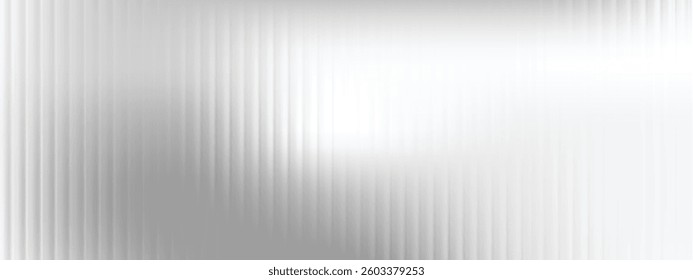 Gray ribbed glass pattern. Metal texture effect. Acrylic panel for wall, window, door or roof covering. Vector background.