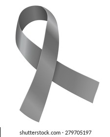 Gray ribbon. Borderline personality disorder, diabetes and other  awareness symbol. Vector illustration