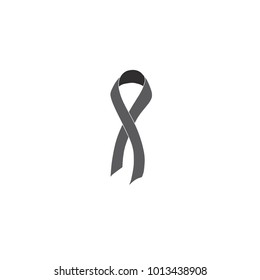 Gray ribbon r.i.p vector icon