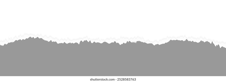 Gray Ripped Paper Isolated On White Background. Torn. Banner. Vector Illustration