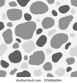 Gray river gravels seamless pattern. Rock debris deposition.   