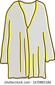 Gray robe, illustration, vector on white background.