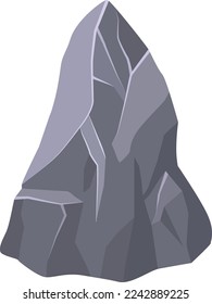 Gray rock. Natural stone element. Mountain formation