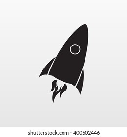 Gray Rocket icon isolated on background. Modern flat pictogram, business, marketing, internet concept. Trendy Simple vector symbol for web site design or button to mobile app. Logo illustration.