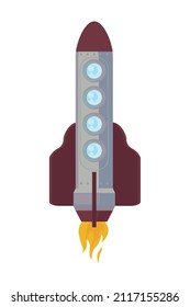 gray rocket illustration over white