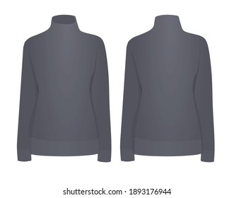 Gray roll neck shirt. vector illustration