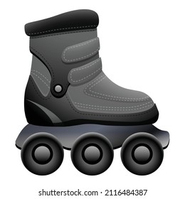 Gray roller skates icon cartoon vector. Modern shoe. Activity hobby