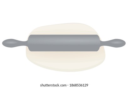 Gray rolling pin. vector illustration