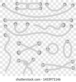 Gray Rope out from hole, 13 Different Style at transparent effect background

