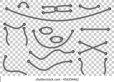Gray Rope out from hole, at transparent effect background
