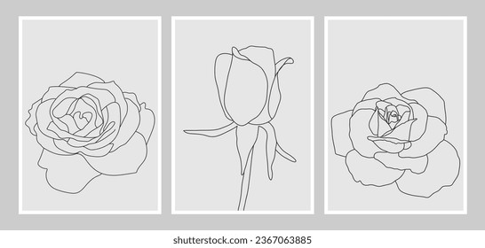 Gray Roses Mid-Century Modern Artwork