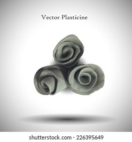 Gray roses plasticine