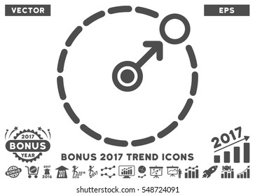 Gray Round Area Border pictogram with bonus 2017 trend design elements. Vector illustration style is flat iconic symbols, white background.