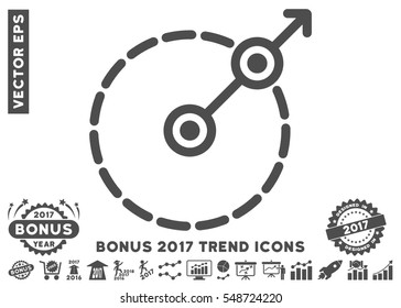 Gray Round Area Exit icon with bonus 2017 year trend pictograms. Vector illustration style is flat iconic symbols, white background.