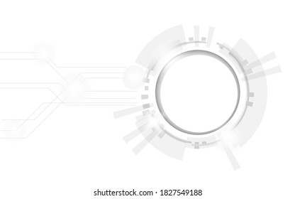 gray round cyber technology modern graphic vector background