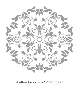 Ornamento redondo gris. Ilustración del vector