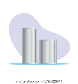 gray sachets packings products isolated icons vector illustration design