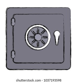 Gray safe doodle over white background vector illustration