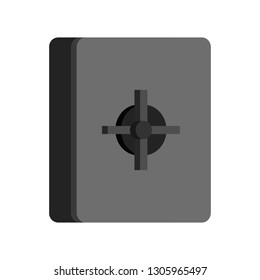 Gray safe door on a white background, 3d object, vector