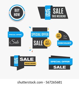 Gray sale banners. Collection of creative trendy banner elements for advertisement and promotion. Special offer. Vector, eps 10.