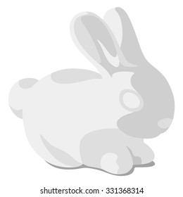 Gray sample rabbit logo on a white background