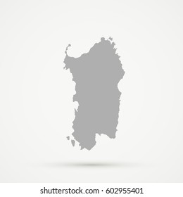 Gray Sardinia Map Illustration