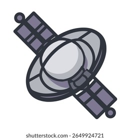 Gray satellite orbits earth digitally drawn space exploration