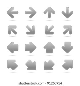 Gray scale arrow sign internet button with shadow on white background. This vector illustration saved in 8 eps