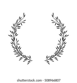 gray scale crown formed with two olive branch